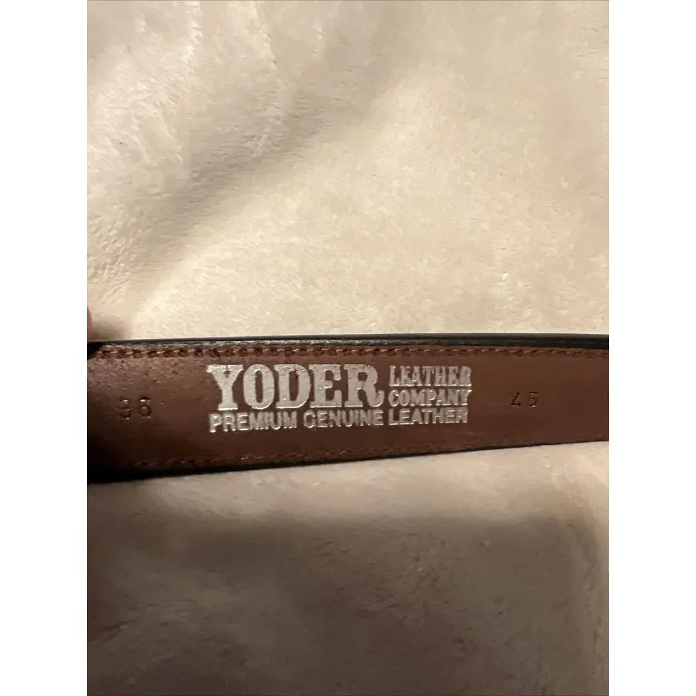 Genuine Leather Amish Made Texas Ranger Style Belt Brown With Brass‎ Buckle